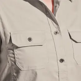 Plain Bush Shirt Ladies Stone Pocket